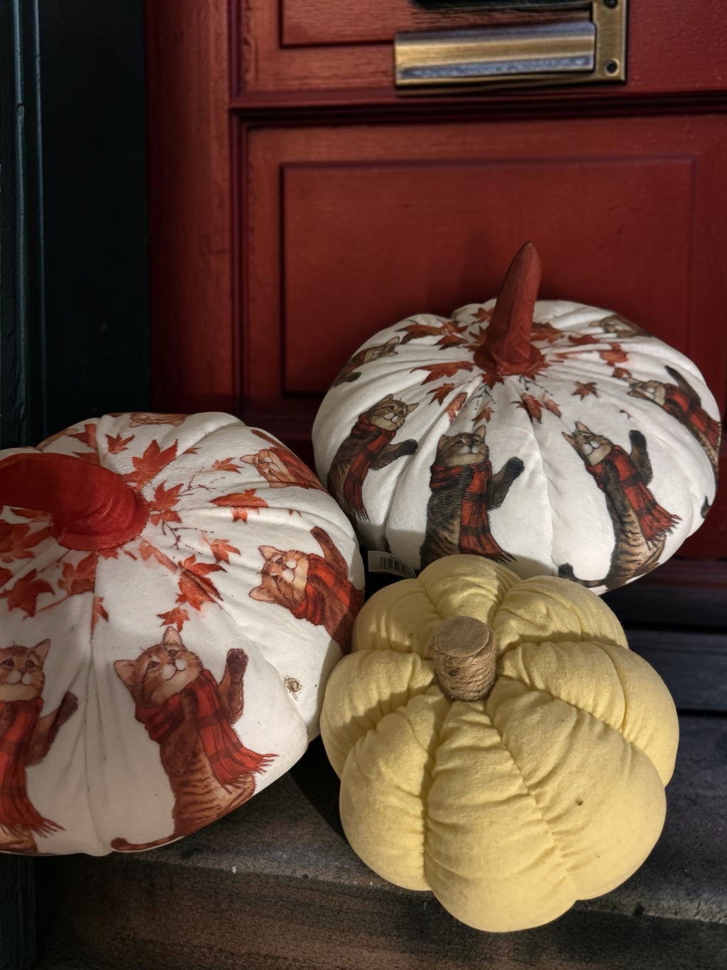 Decorative Fabric Pumpkin Home Decor Set-Set of three