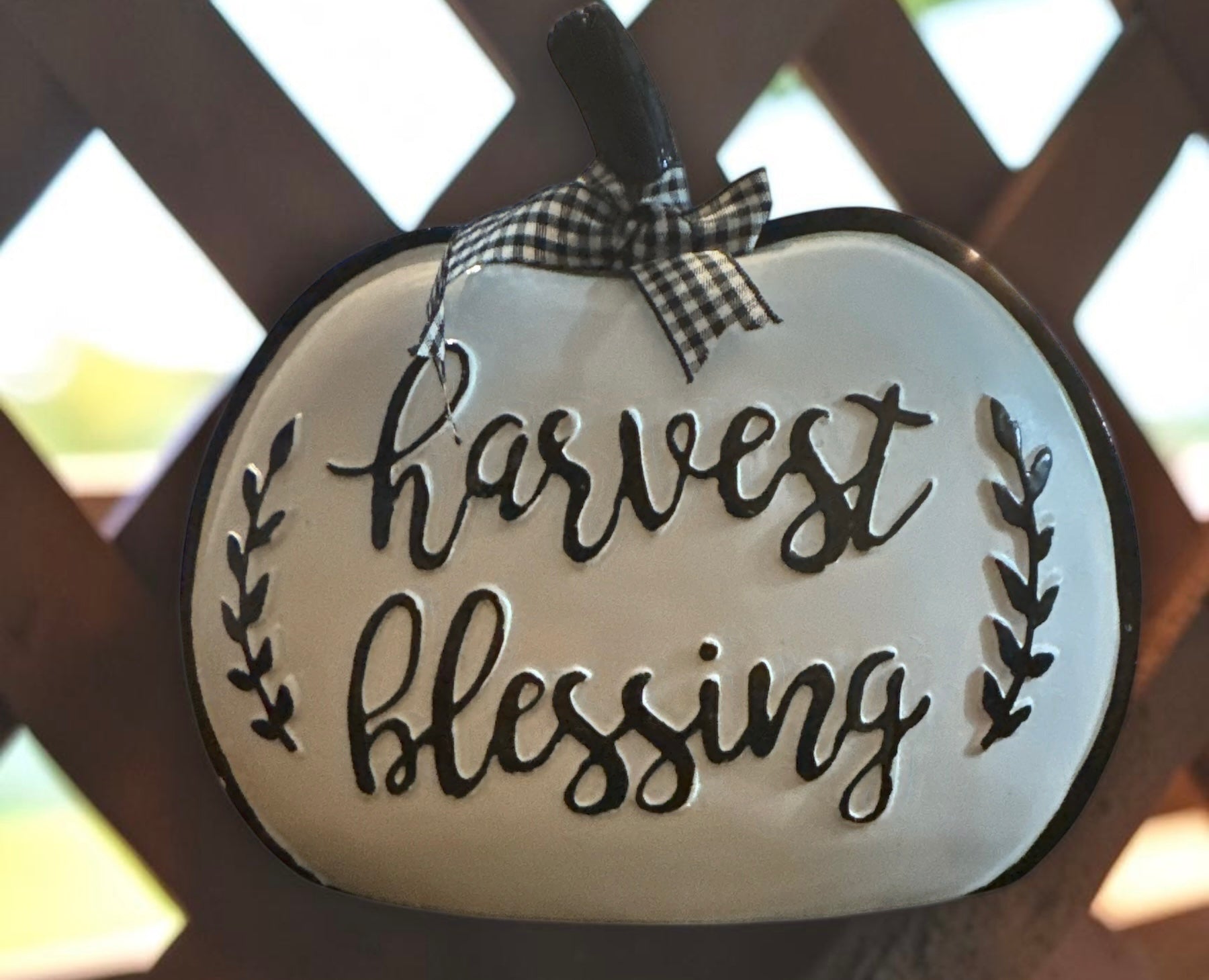 Decorative Harvest Blessing Pumpkin Tabletop Ornament