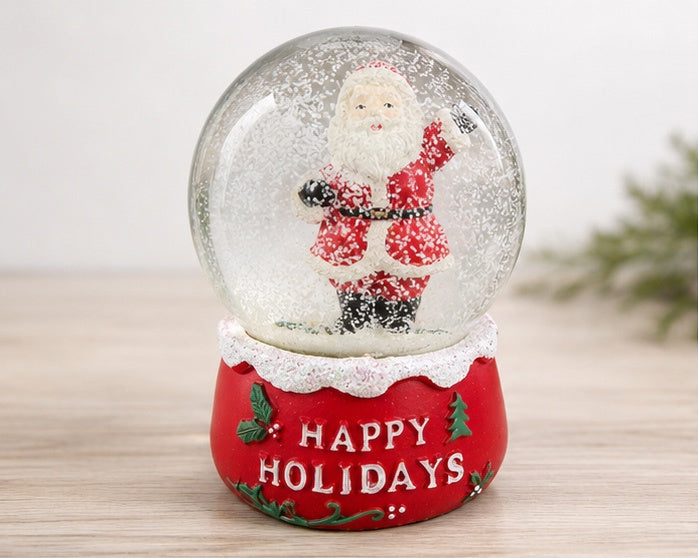Festive Santa Claus Holiday Snow Globe Decoration