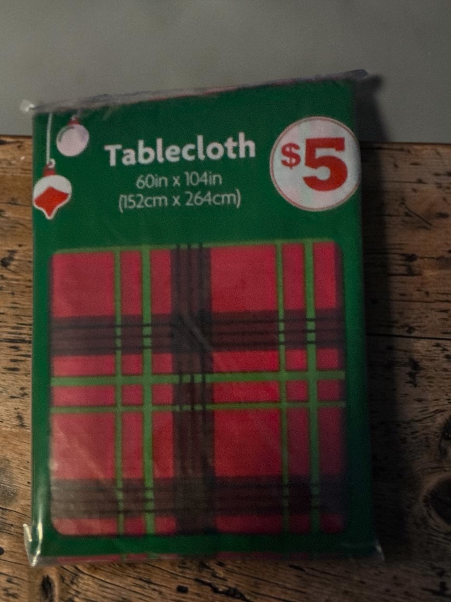 Holiday Plaid Pattern Rectangular Tablecloth
