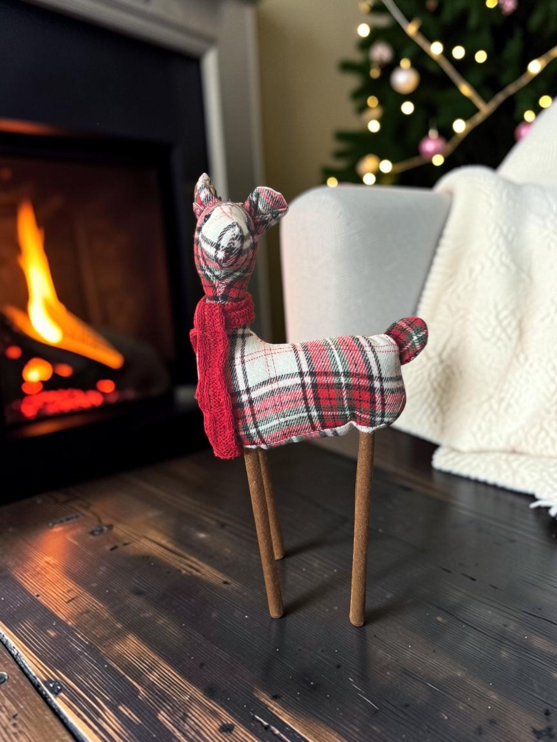 Decorative Fabric Reindeer Holiday Tabletop Figurine