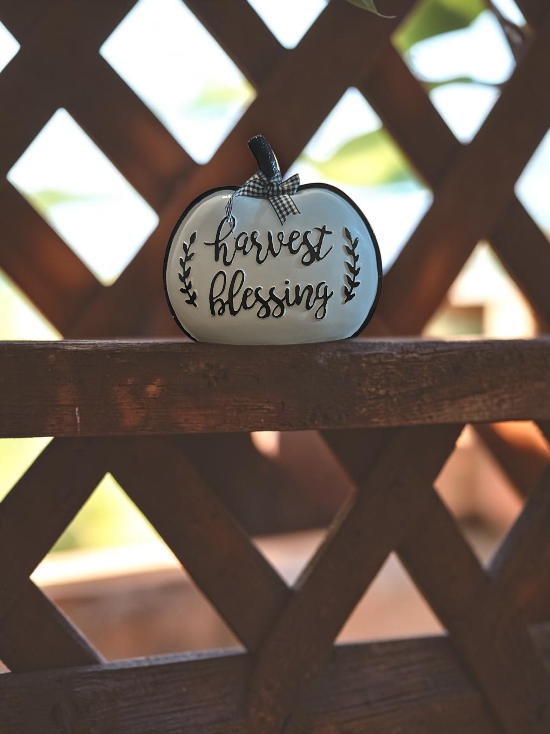 Decorative Harvest Blessing Pumpkin Tabletop Ornament