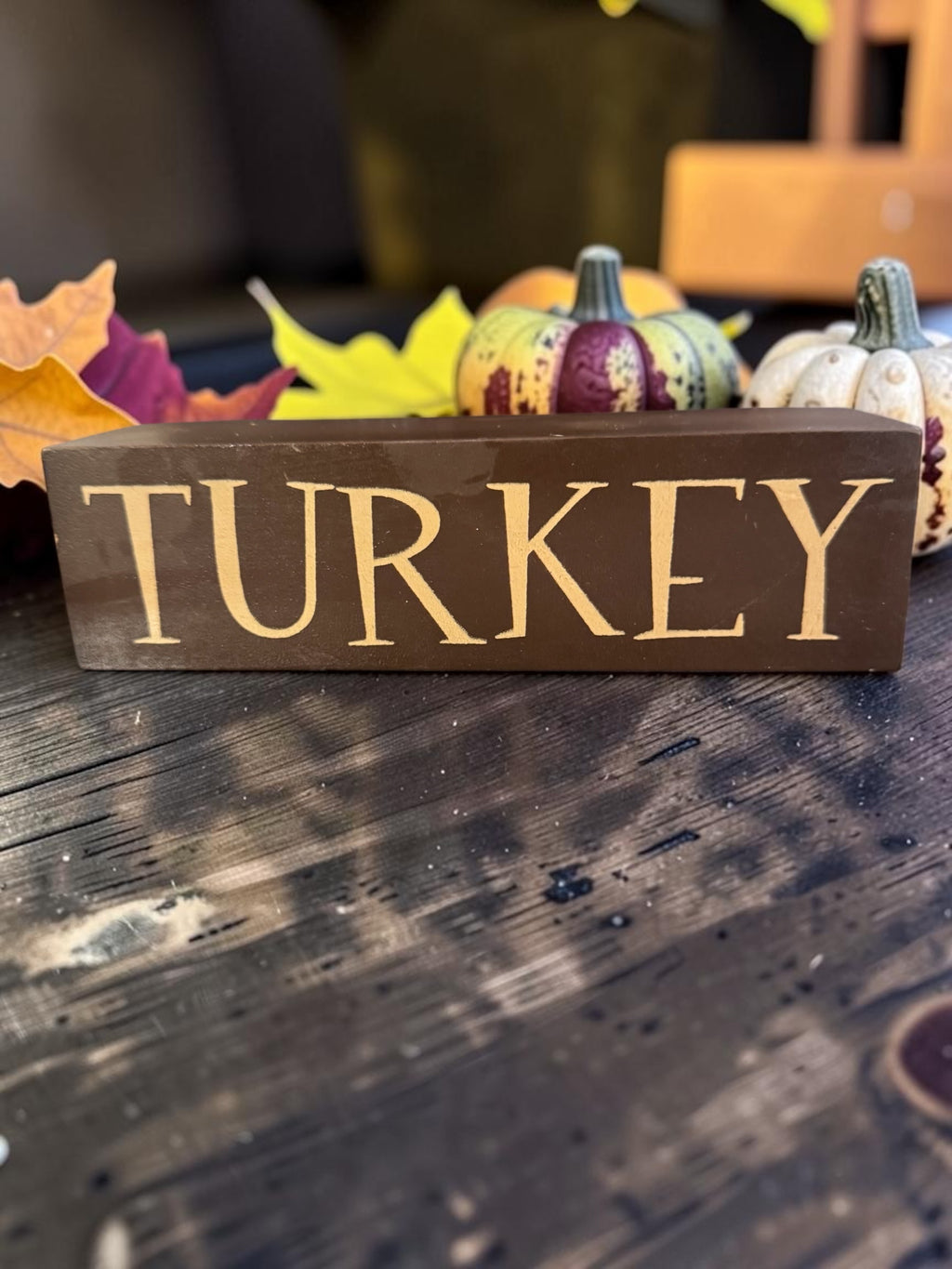 Decorative Wooden Turkey Tabletop Sign