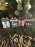 Decorative Holiday Gift Box Tabletop Ornaments