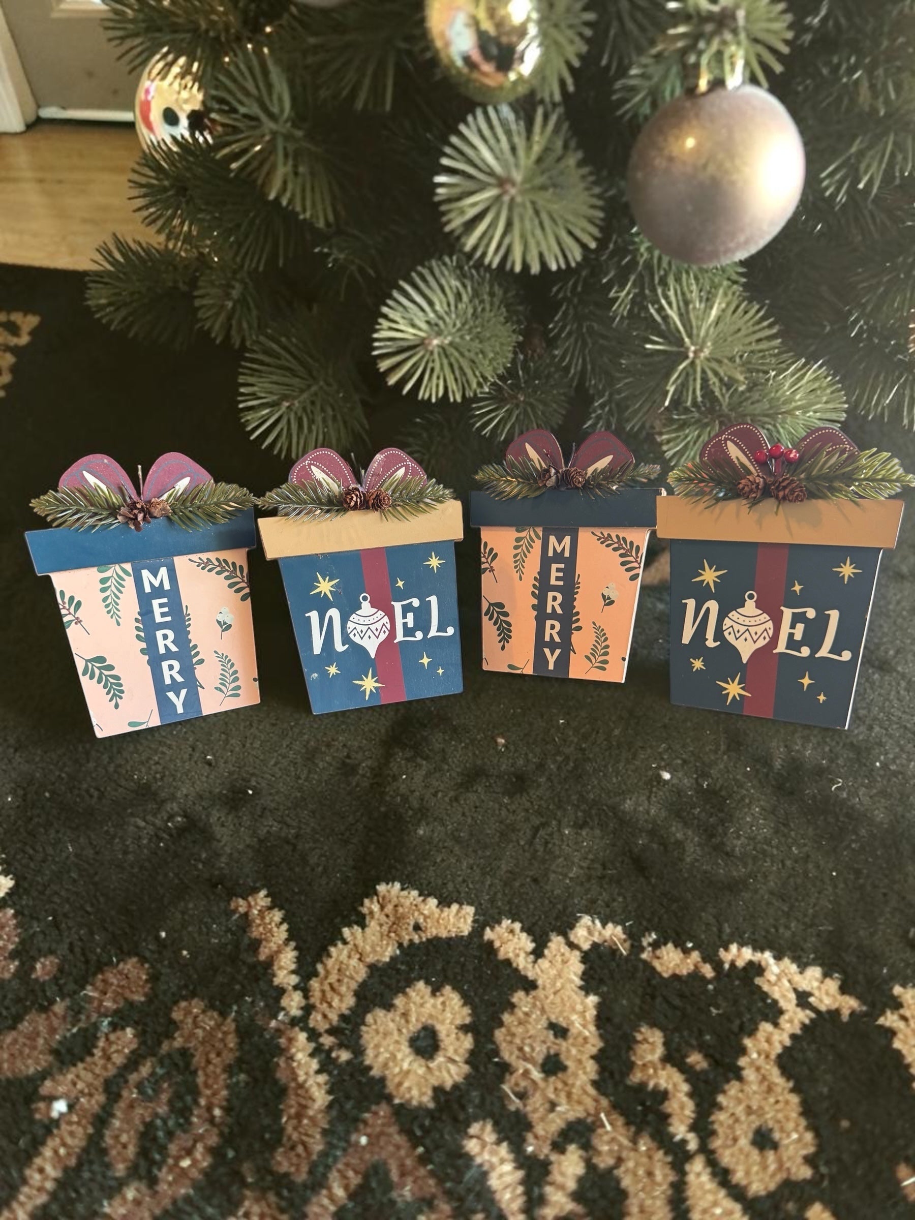 Decorative Holiday Gift Box Tabletop Ornaments