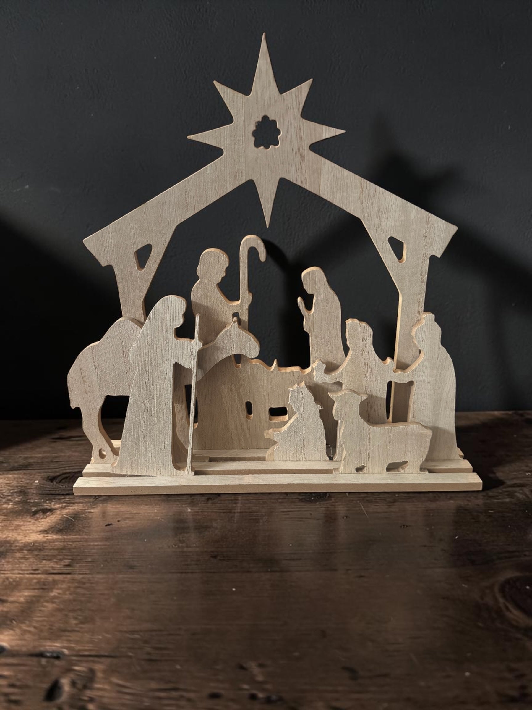 Decorative Wooden Nativity Scene