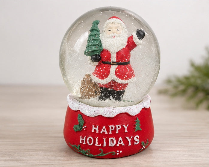 Festive Santa Claus Holiday Snow Globe Decoration