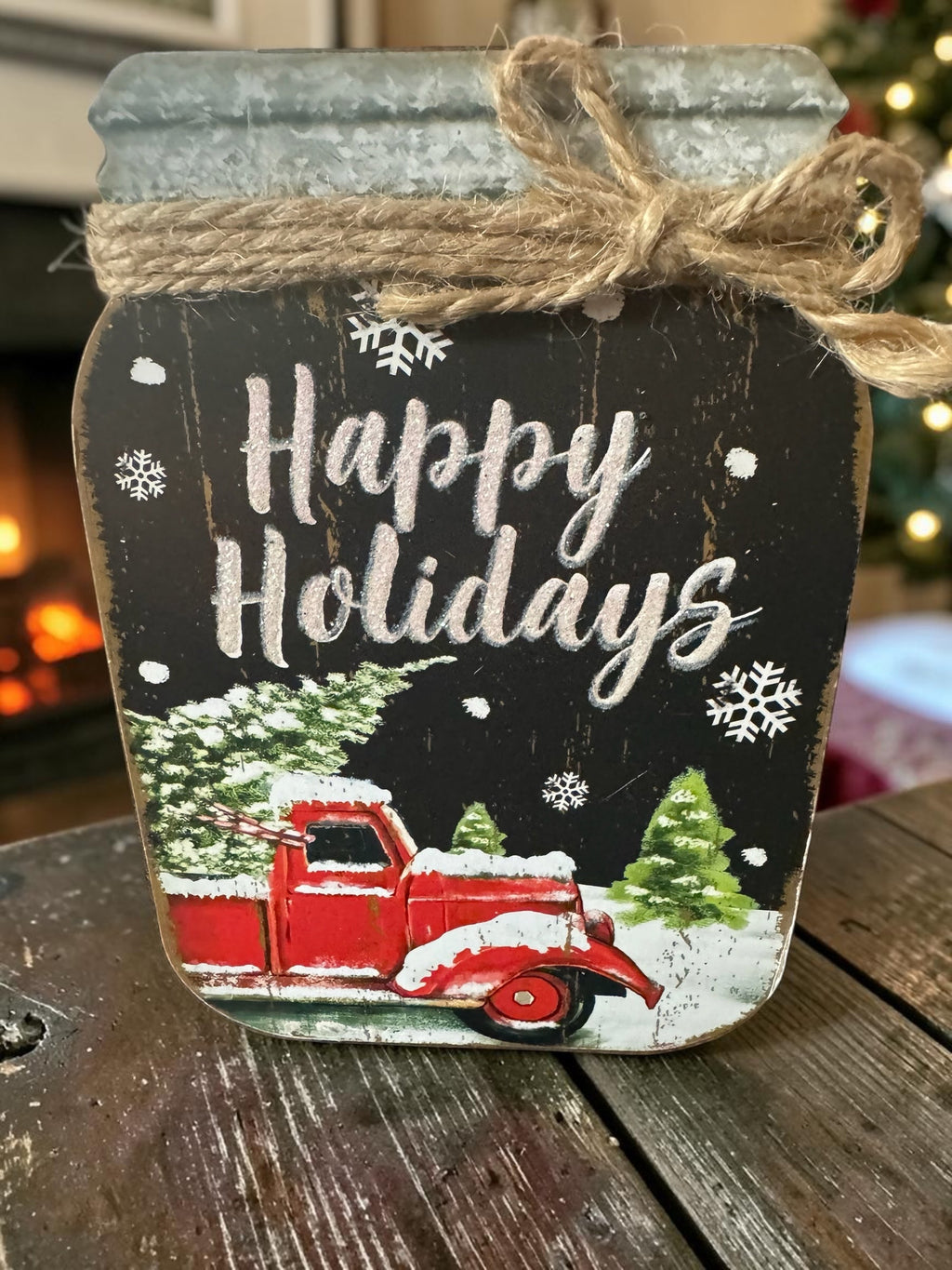 Decorative Holiday Mason Jar Wall Hanging Sign