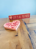 Decorative Valentine Heart and Sentiment Tabletop Signs