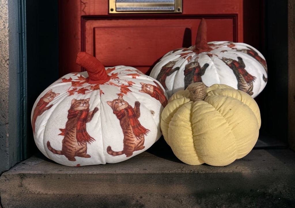 Decorative Fabric Pumpkin Home Decor Set-Set of three
