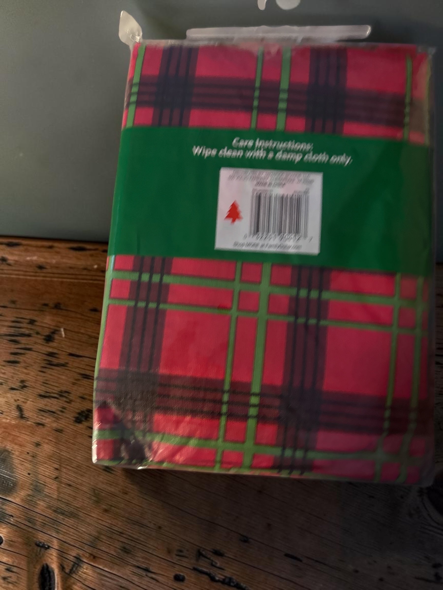 Holiday Plaid Pattern Rectangular Tablecloth