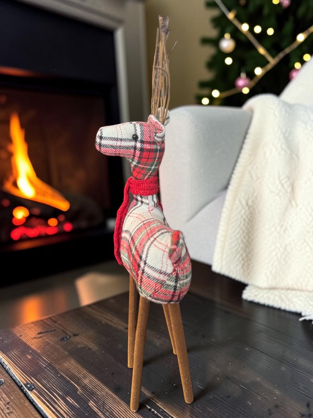Decorative Fabric Reindeer Holiday Tabletop Figurine