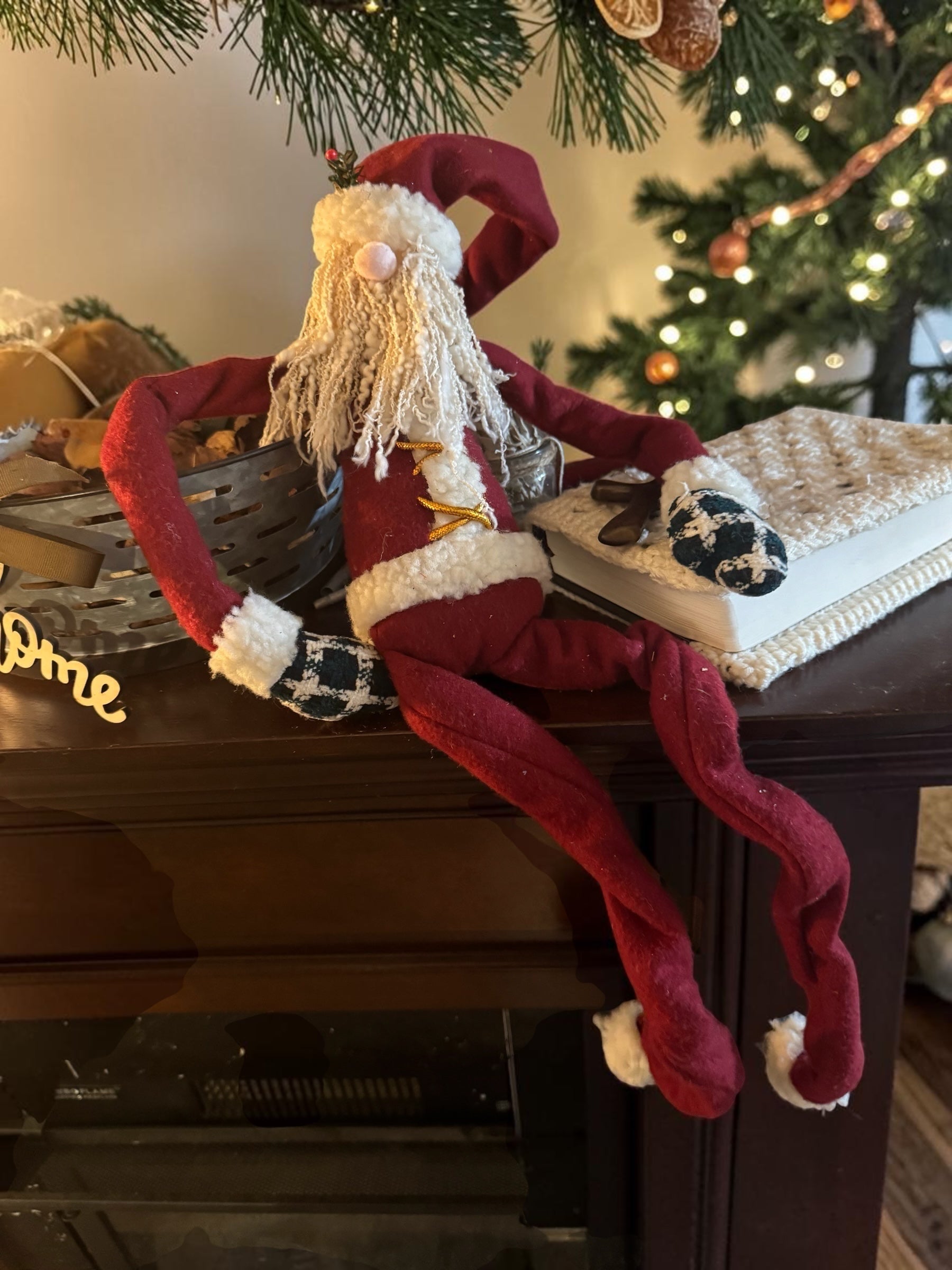 Posable Holiday Santa Claus Shelf Sitter Decoration