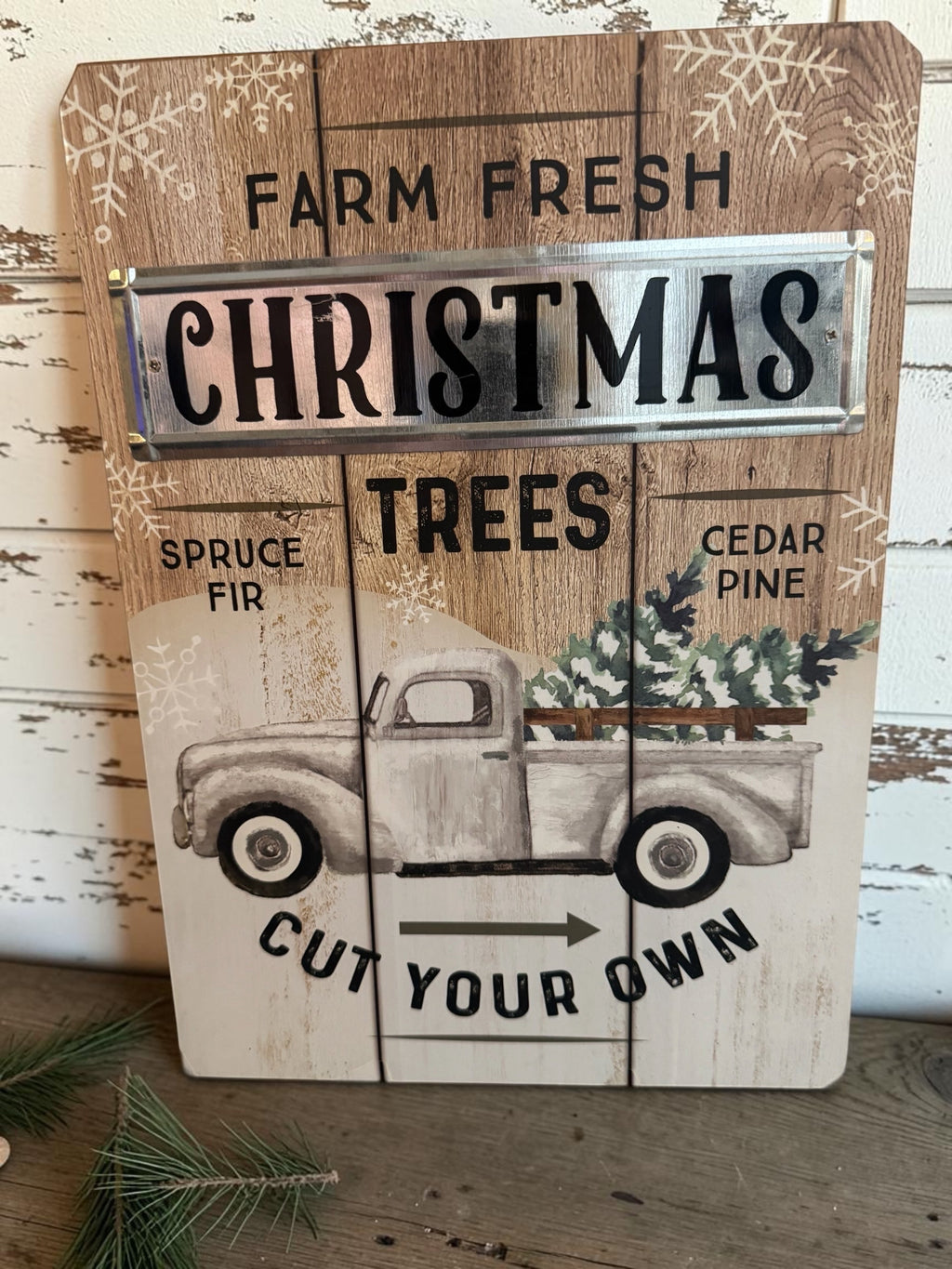 Farm Fresh Christmas Tree Farm Decorative Wall Hanging Sign