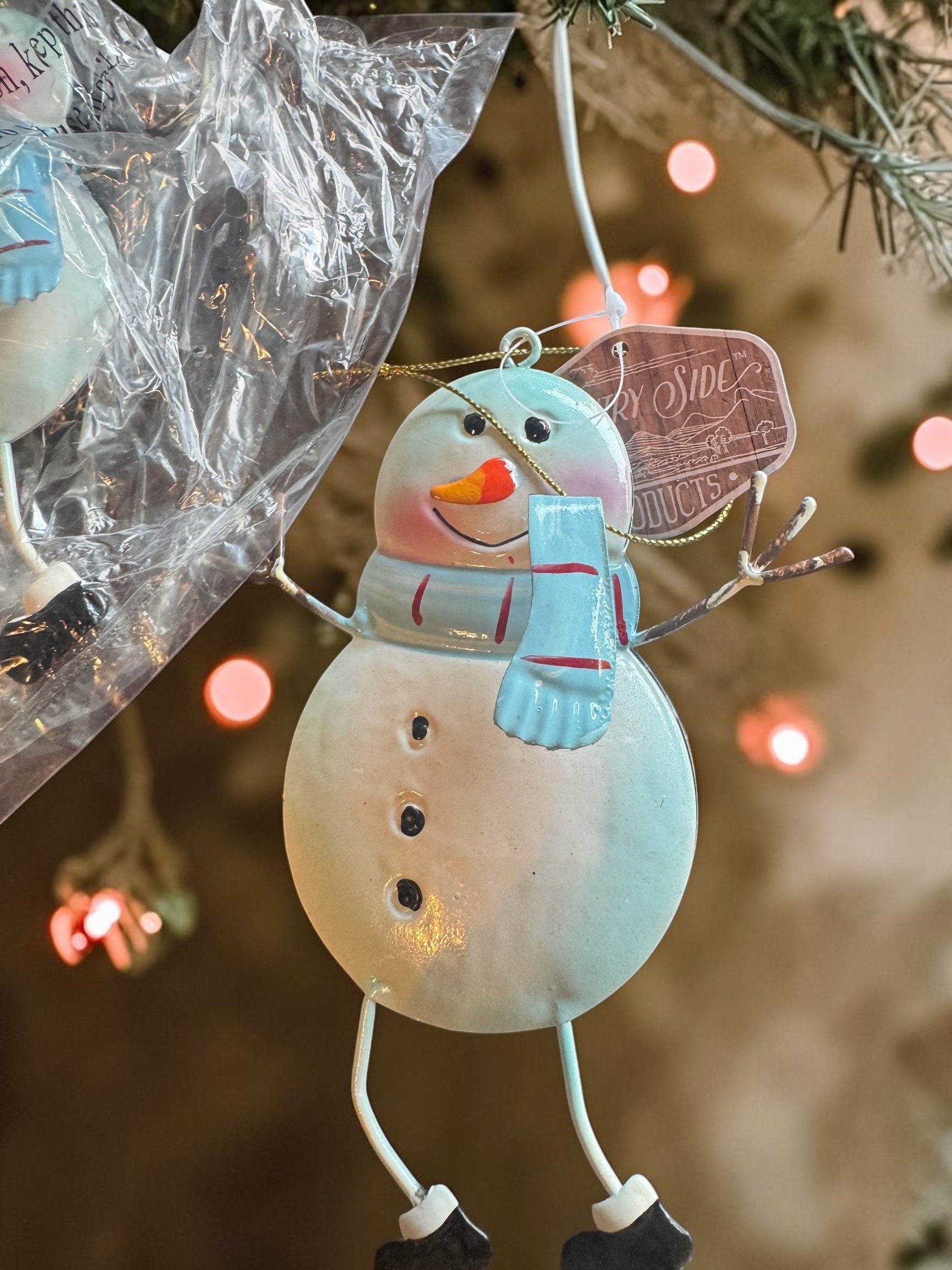 Country Side Products Metal Snowman Holiday Ornament