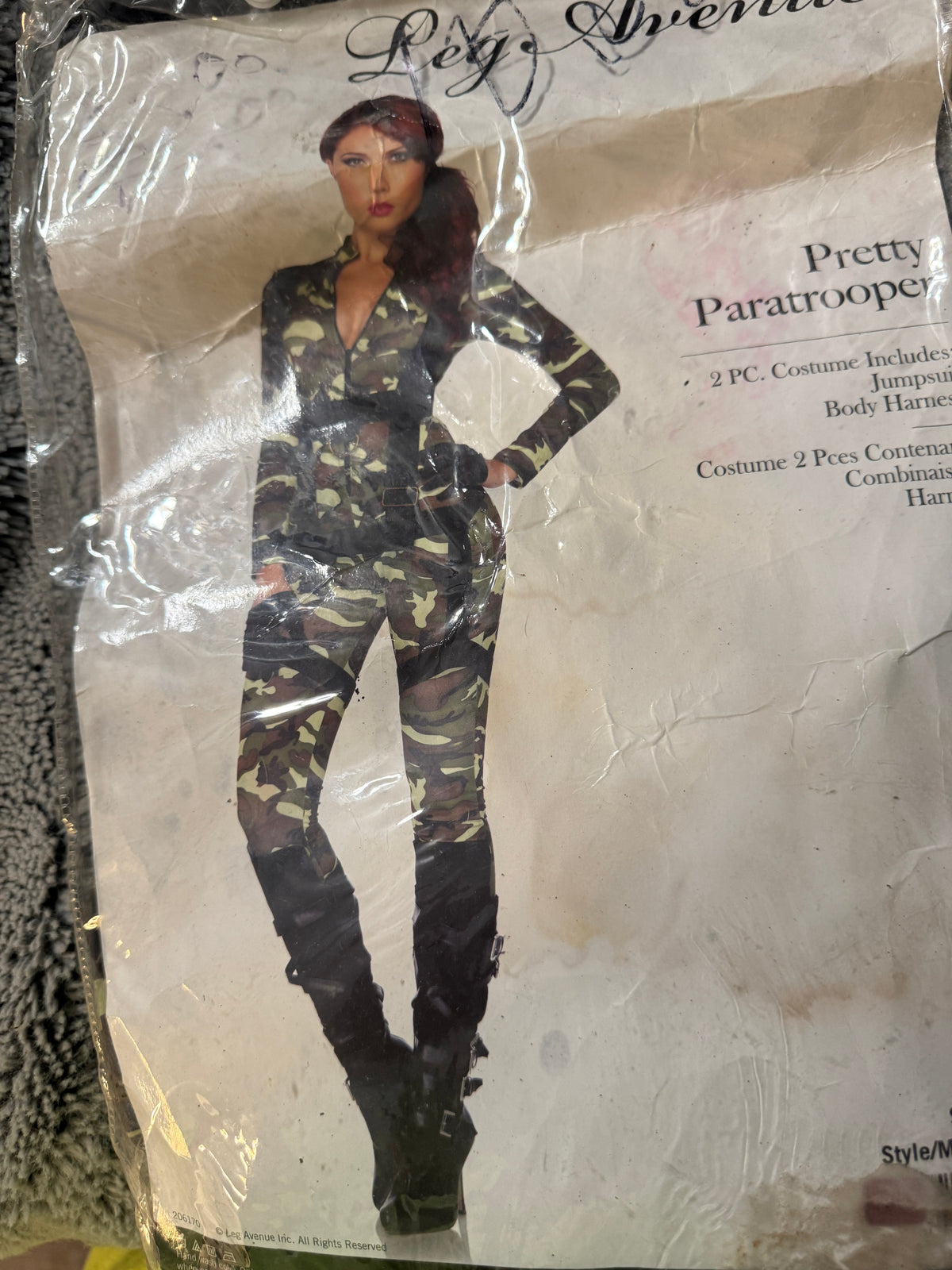 Leg Avenue Pretty Paratrooper retail packaging flat lay