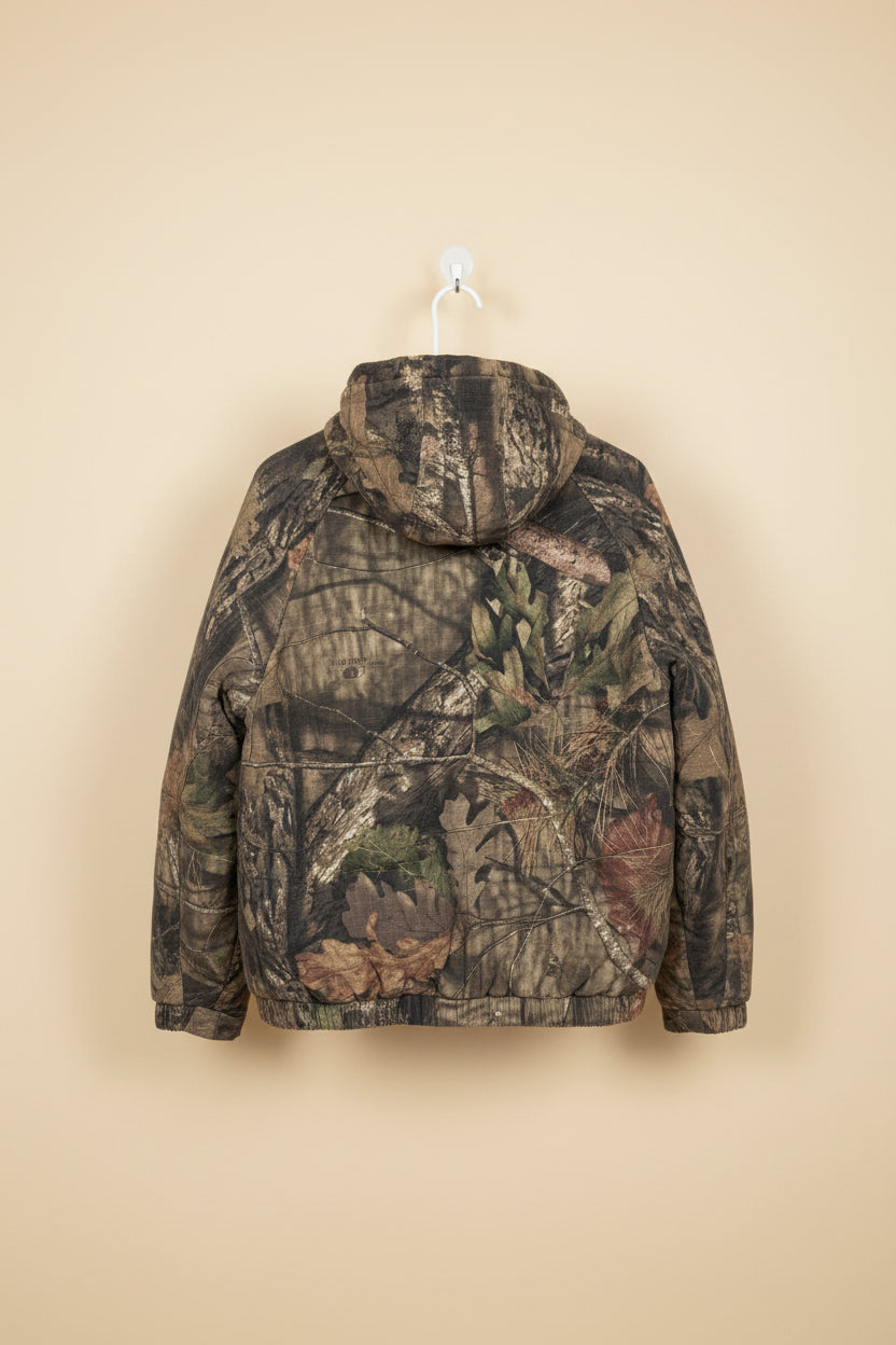 Original Mossy Oak camo jacket back hanging view