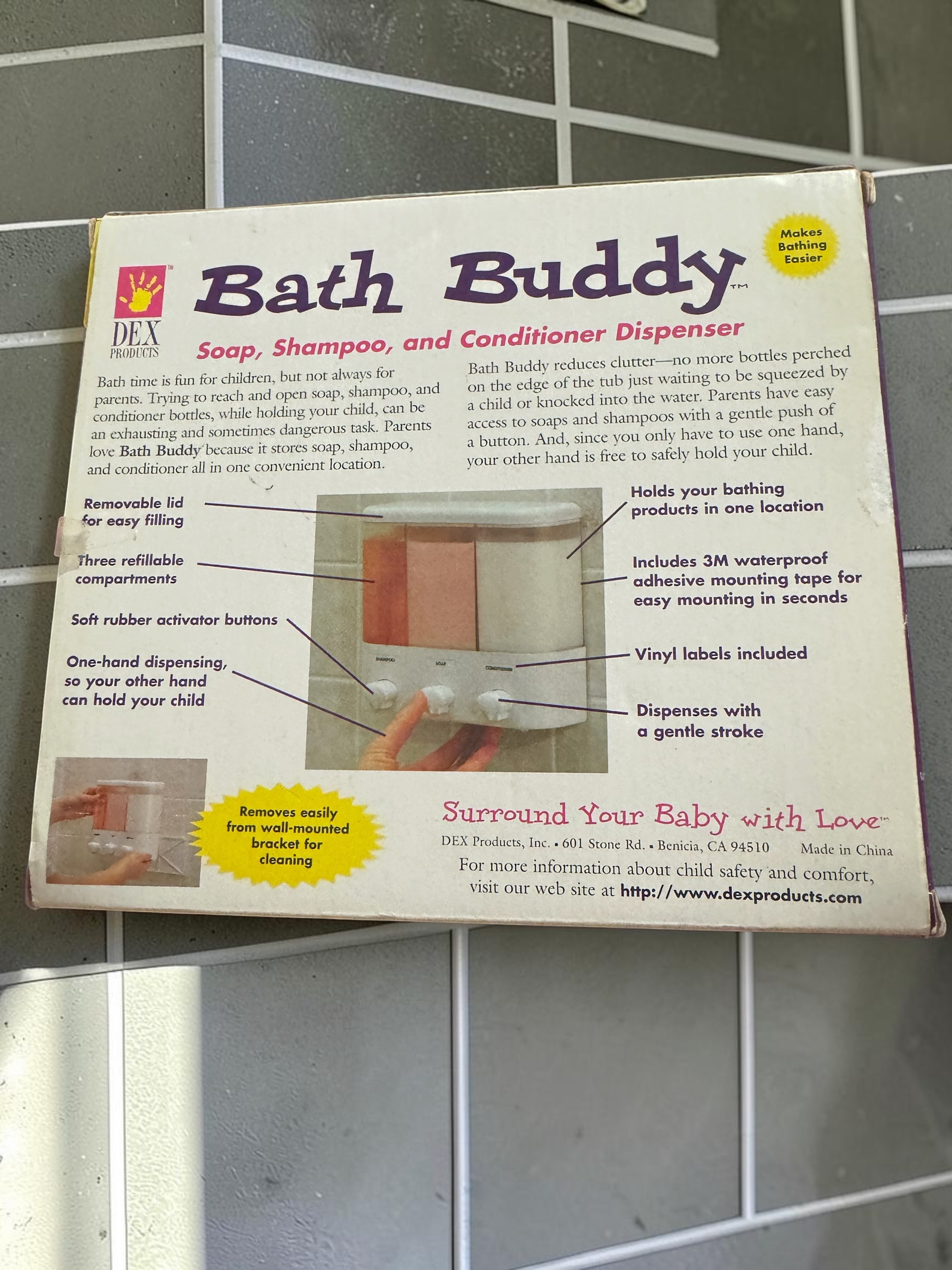 DEX PRODUCTS Bath Buddy Soap Shampoo and Conditioner Dispenser