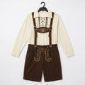 Men's Bavarian Oktoberfest costume set studio display on white background