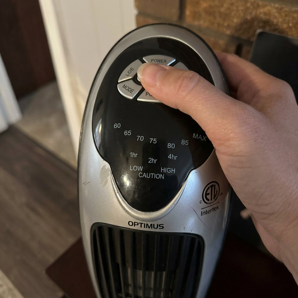 Operating Optimus tower heater digital top controls