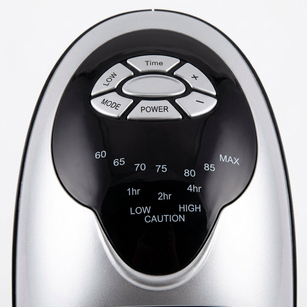 Close-up of Optimus digital temperature and timer control panel