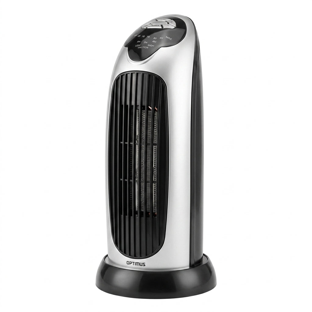 Optimus 1500W ceramic heating element and vertical grille