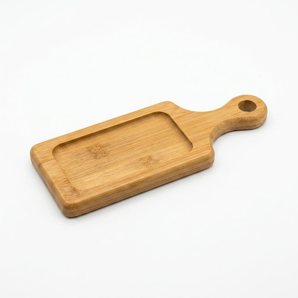 Wilmax England miniature bamboo paddle tray on seamless white background